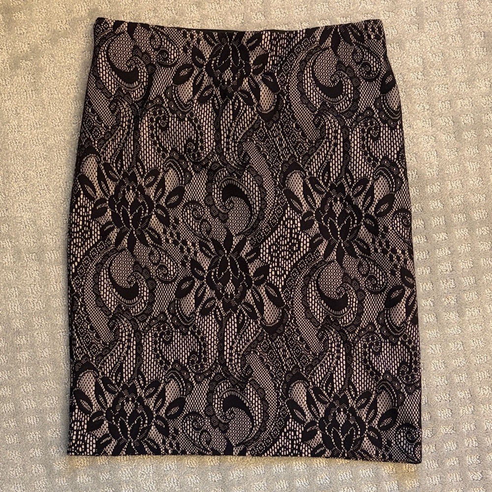 Ann Taylor Black Lace Pencil Skirt